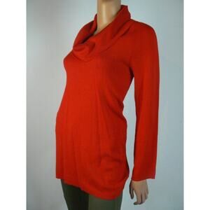 Jones New York Signature Red Cowl Neck Oversized Long Sweater S 4 6 NEW A907